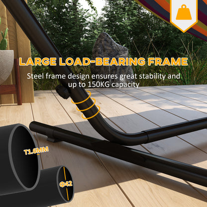 9.4ft Hammock Stand with Side Tray Stand, Steel Frame Hammock Net Stand, for String-style, Brazilian-style, Flat-style