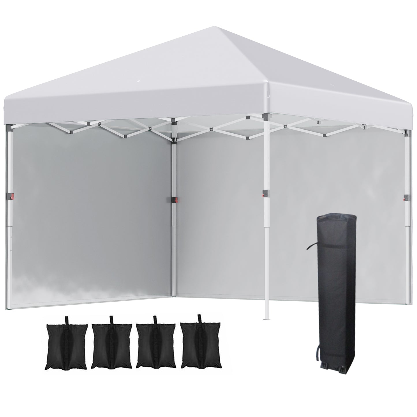 3 x 3 (M) Pop Up Gazebo, UPF 30+ with 2 Sidewalls, Leg Weight Bags and Wheeled Bag