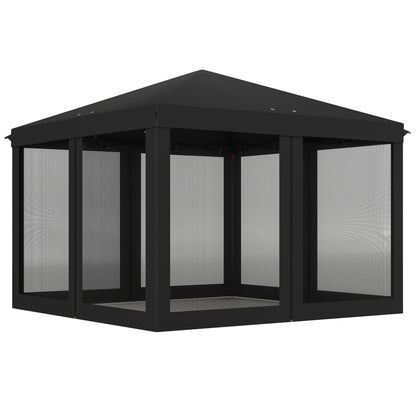 3 x 3 m Pop Up Gazebo, 420D Garden Tent Canopy with Removable Mesh Sidewall Netting, Carry Bag for Garden Patio Outdoor