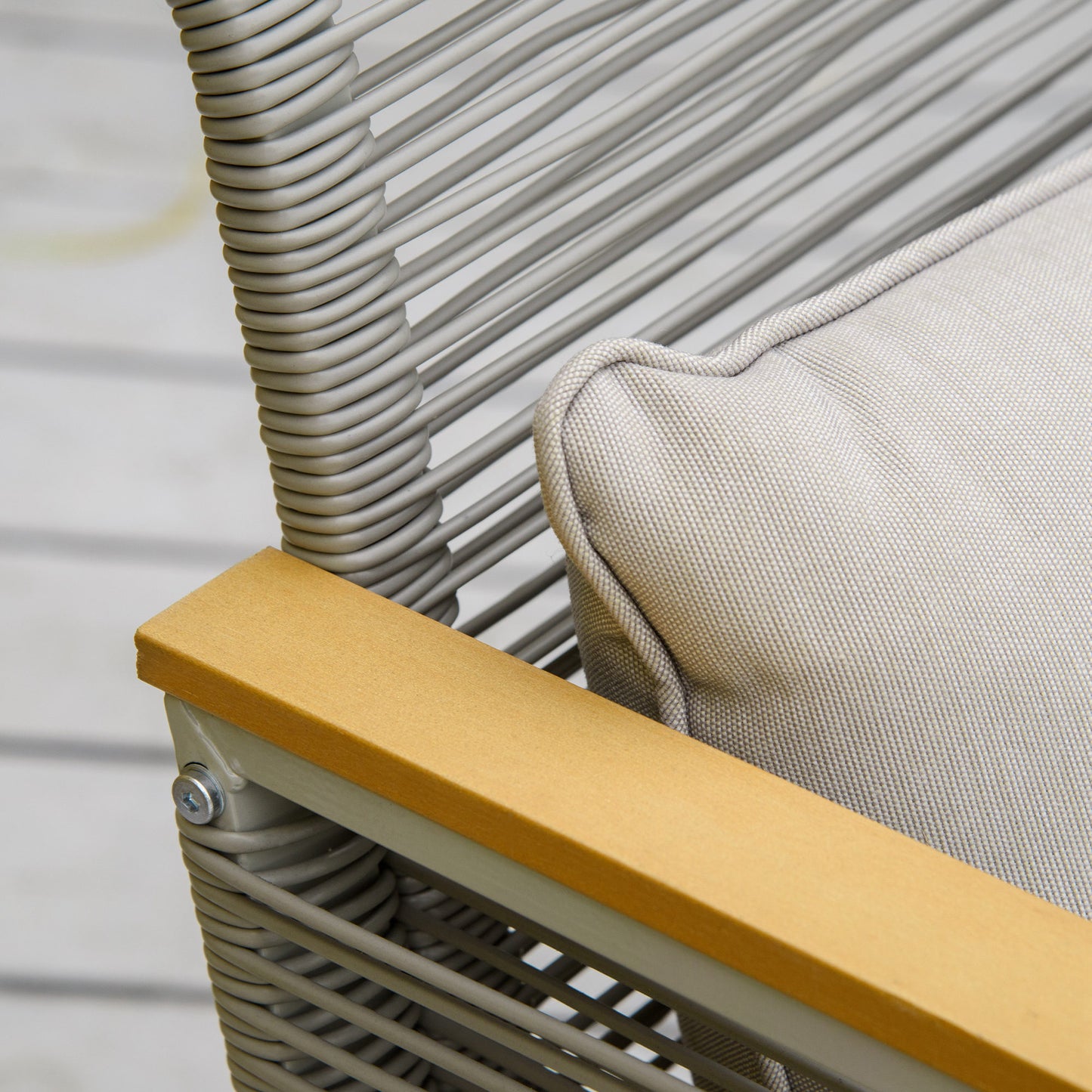 4 Pieces Rattan Garden Furniture Set - Grey