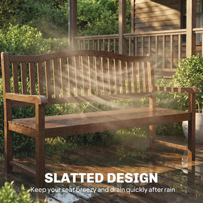 Garden Loveseat Bench, 2-3 Seater Outdoor Bench with Liftable Table and Waterproof Cover, Light Brown