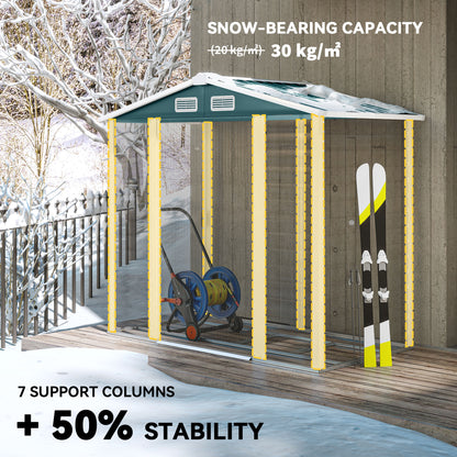7 x 4ft Garden Shed, Easy to Assemble, Upgraded Galvanised Steel Frame with Foundation Kit, Double Doors with Lock