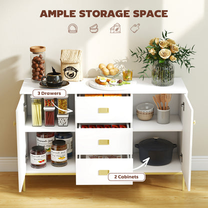 Modern White and Gold Sideboard