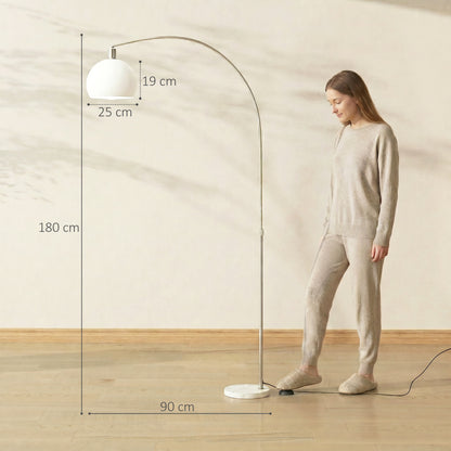 Floor Lamp for Living Room, Modern Standing Lamp with Shade & Foot Switch for Bedroom, Office, White