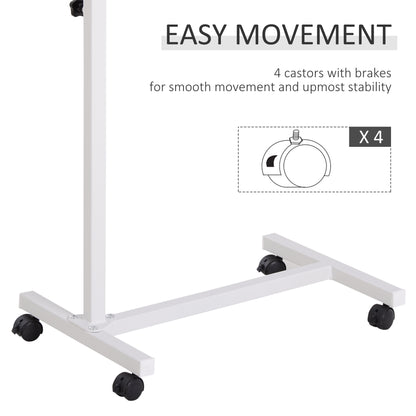 Height Adjustable Over Bed Table with Wheels, C Shaped Laptop Desk, Portable Hospital Bed Table for Living Room, Bedroom
