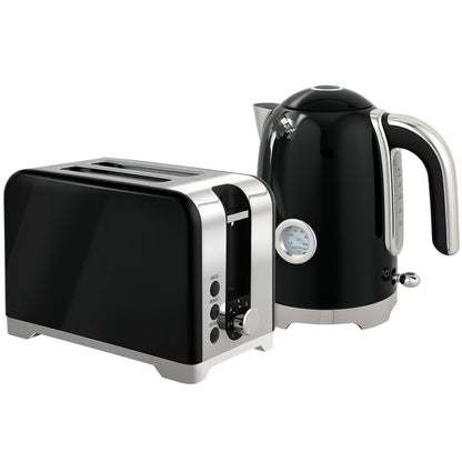 Retro Toaster and Kettle Set - Black