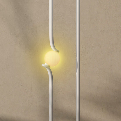 LED Floor Lamp, Dimmable Floor Standing Lamp with Glass Night Light, Foot Switch for Living Room, Bedroom, Office, White