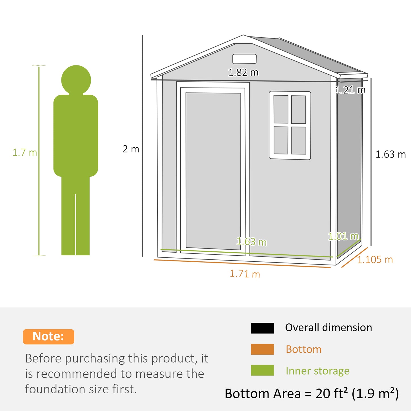 6 x 4ft Plastic Shed with Floor, Wood Effect Resin Garden Shed with Window, Lockable Door, Lock and Keys, Vents