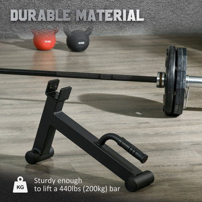 Deadlift Barbell Jack with Non-Slip Handle, for Weight Training - Black
