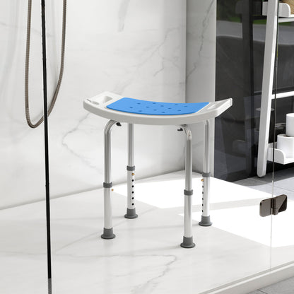 Shower Chair, Adjustable Height Shower Stool with Aluminium Frame and Non-Slip Feet