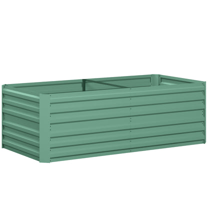 Raised Beds for Garden, Galvanised Steel Outdoor Planters with Multi-reinforced Rods, 180 x 90 x 59 cm, Light Green