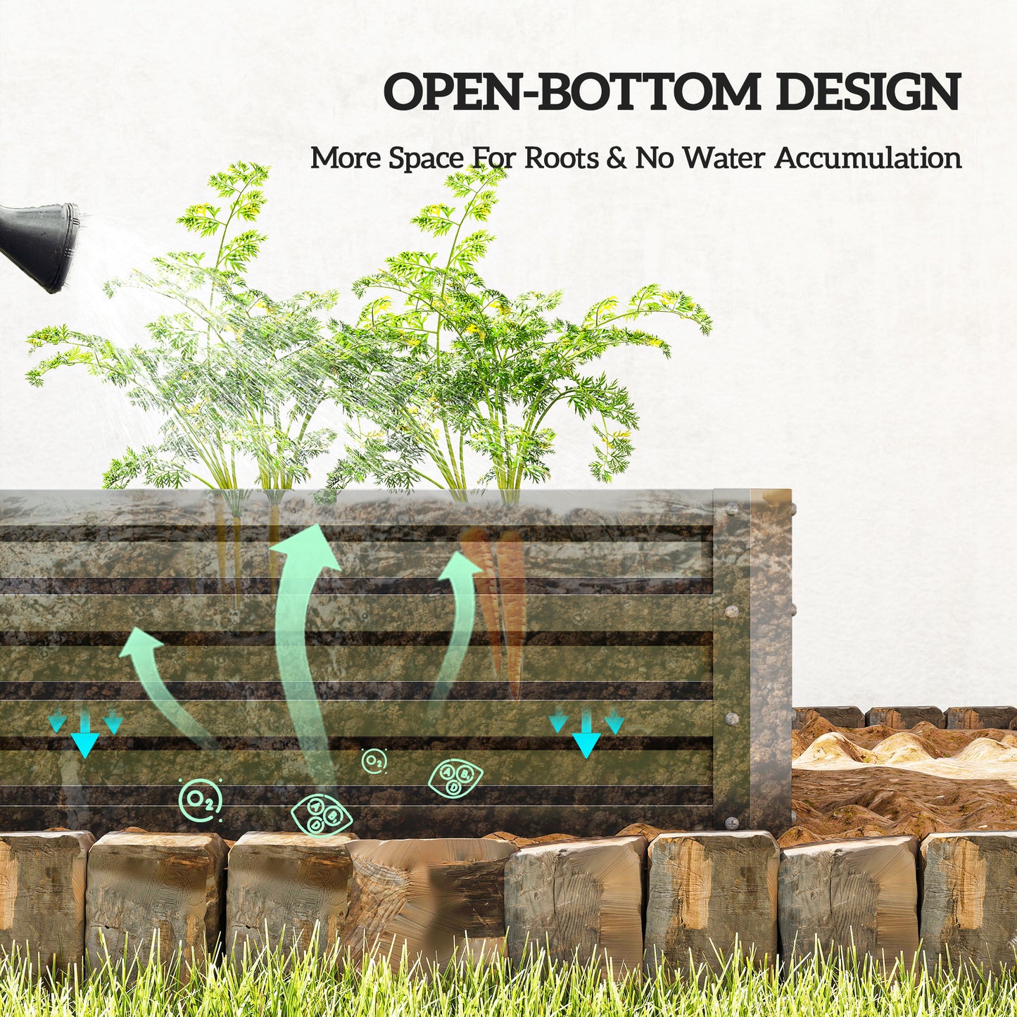 Raised Beds for Garden, Galvanized Outdoor Planters, for Herbs and Vegetables, Use for Patio, Backyard, Balcony, Grey