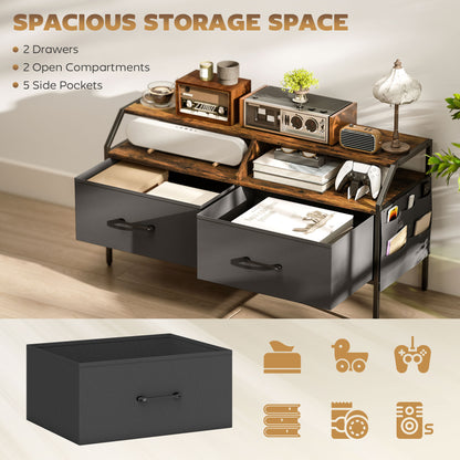 Industrial-Style TV Stand Cabinet - Brown