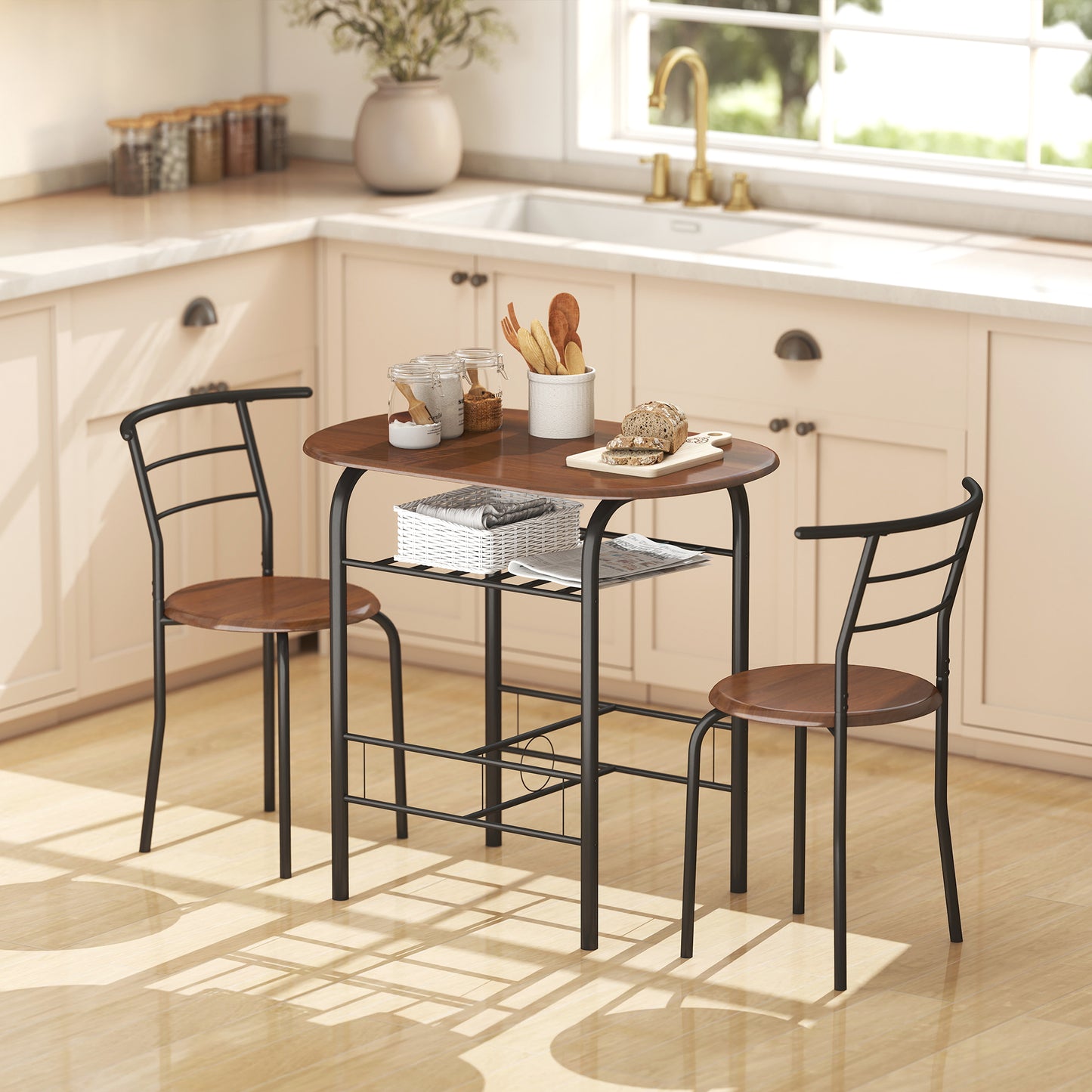 Three-Piece Compact Dining Set - Natural