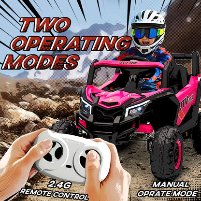 12V Kids Ride On Car with Remote Control, Kids Electric Car with Suspension System, Music, for Kids 3-5 Years, Pink