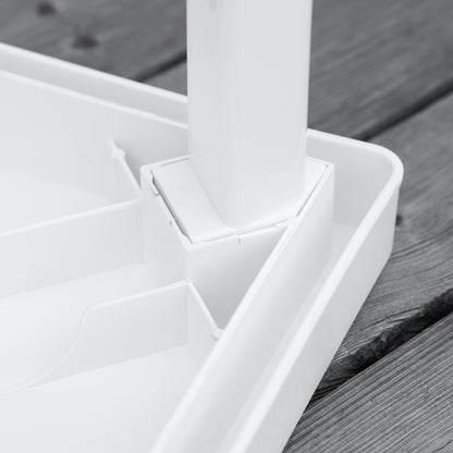 Garden Side Table Plastic Outdoor Square Coffee End Table for Drink Snack, White