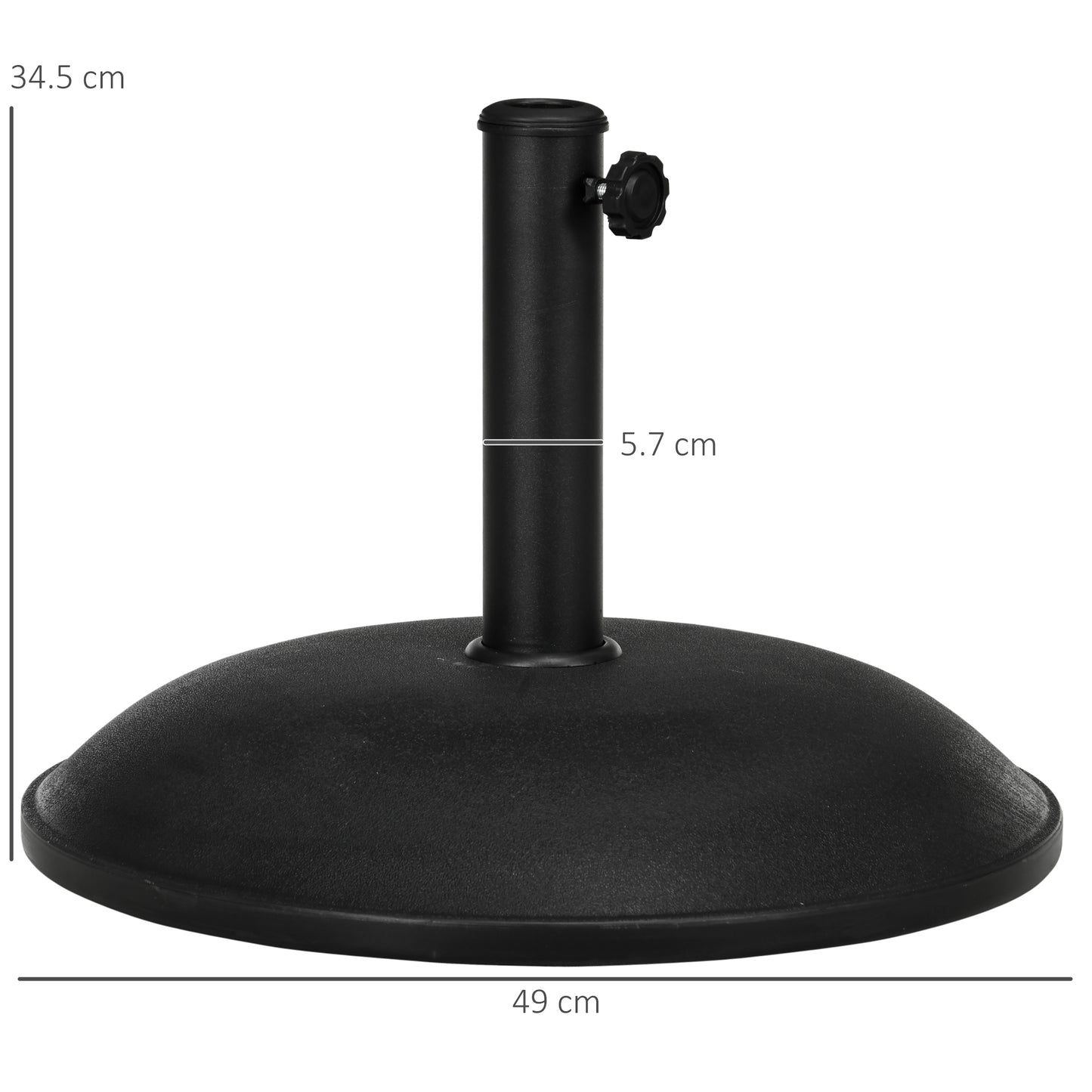 Heavy Duty Cement Parasol Base 20kg Round Patio Umbrella Stand Garden Outdoor Shade Holder for Dia. 35mm/38mm/48mm Poles