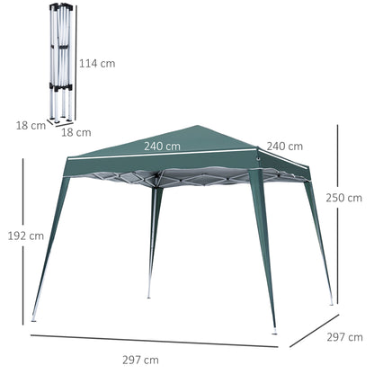 3 M x 3 M Base/ 2.5 M x 2.5 M Top Pop Up Gazebo with Carry Bag