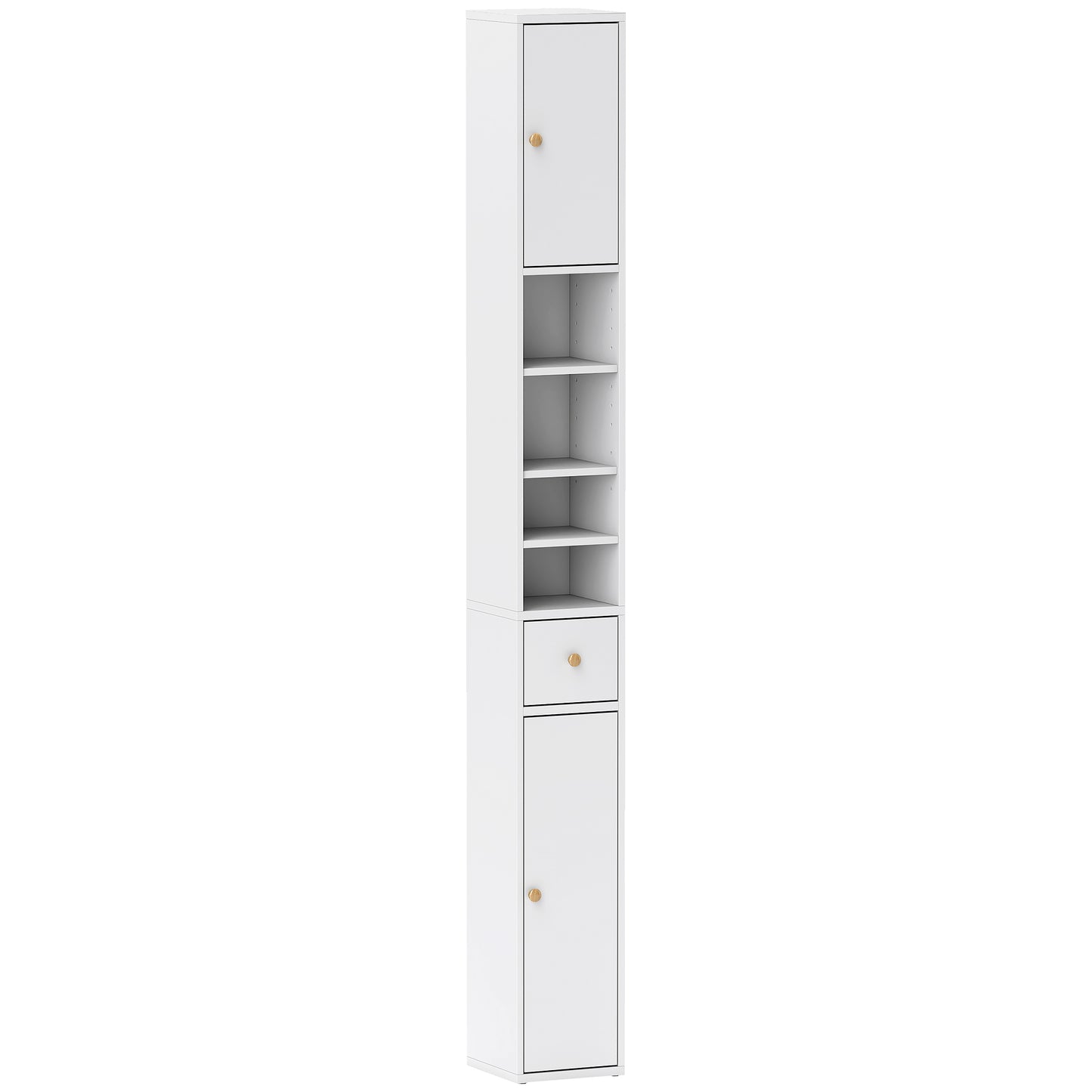 178 cm Narrow Tall Bathroom Cabinet - White