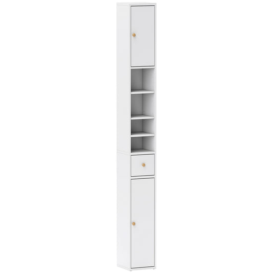 178 cm Narrow Tall Bathroom Cabinet - White