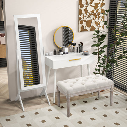 Full Length Mirror, Freestanding Adjustable Angle Dressing Mirror for Bedroom, Living Room, 148 x 47 cm, White