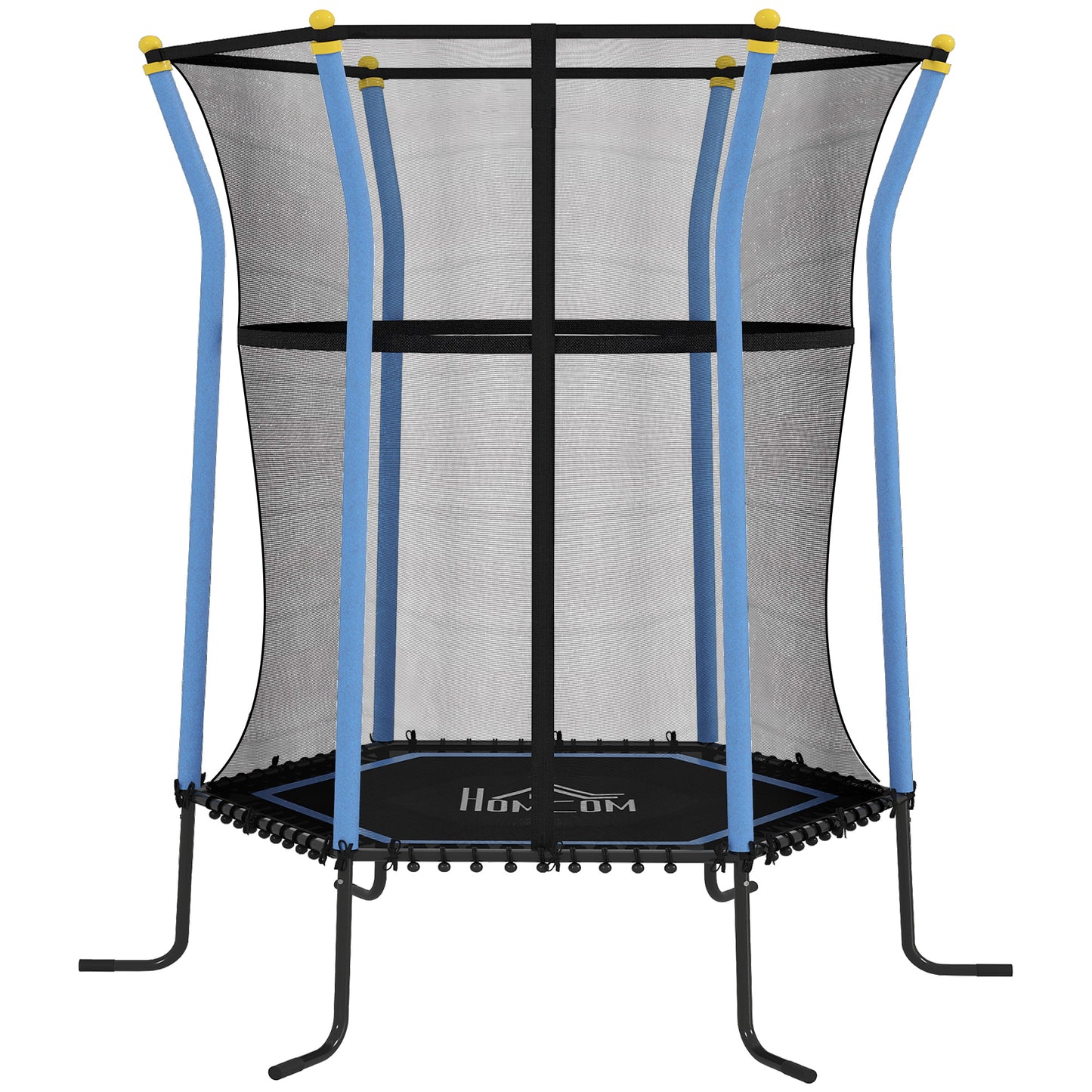 Kids Trampoline Mini Bouncer with Enclosure Safety Net For Ages 3-10 Years - Blue