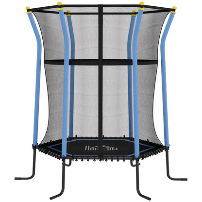 Kids Trampoline Mini Bouncer with Enclosure Safety Net For Ages 3-10 Years - Blue