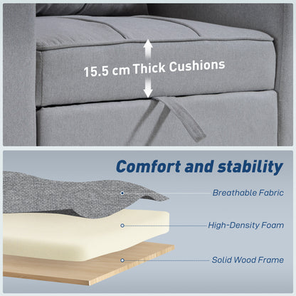 3-in-1 Single Sofa Bed, Convertible Sleeper Chair Bed - Light Grey