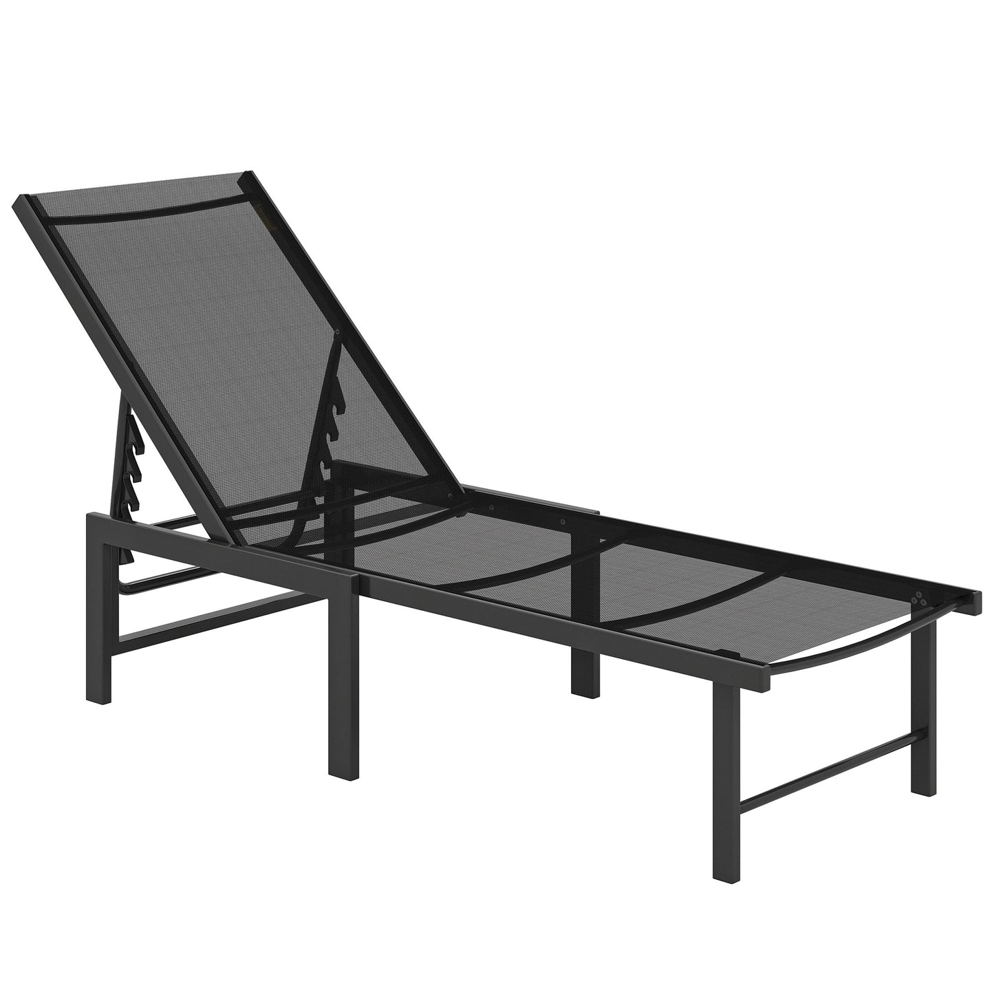 Reclining Sun Lounger - Black