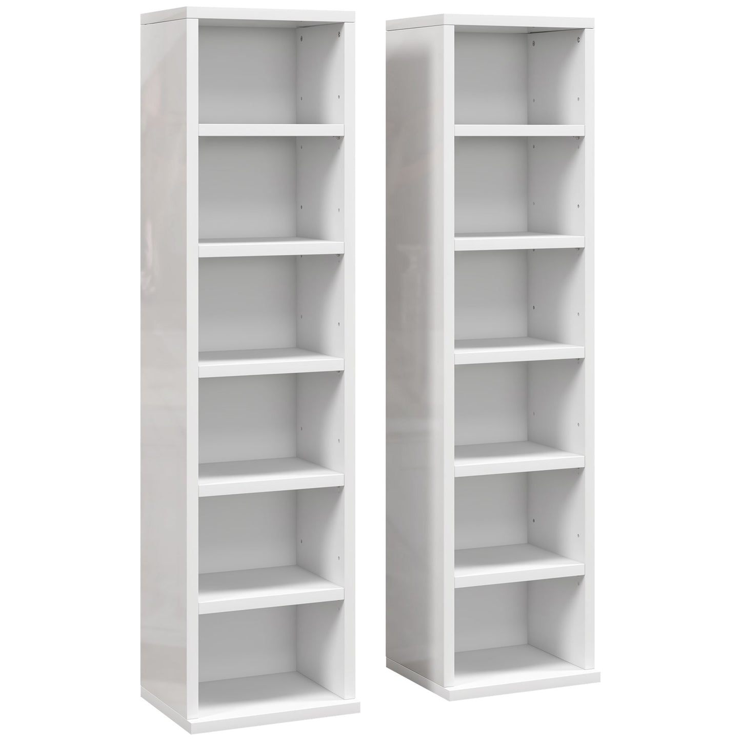 Set of Two 102 CD Storage Units - High Gloss White