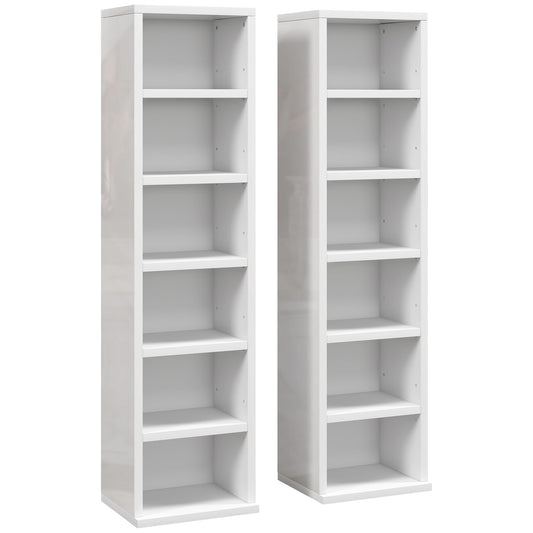 Set of Two 102 CD Storage Units - High Gloss White