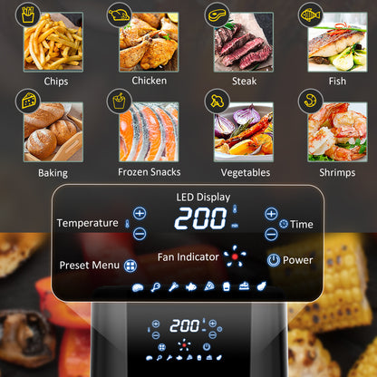 4.5L Air Fryer, 8-in-1 Digital Air Fryer Oven with Rapid Air Circulation, Temp Control & Timer, Non-stick Basket