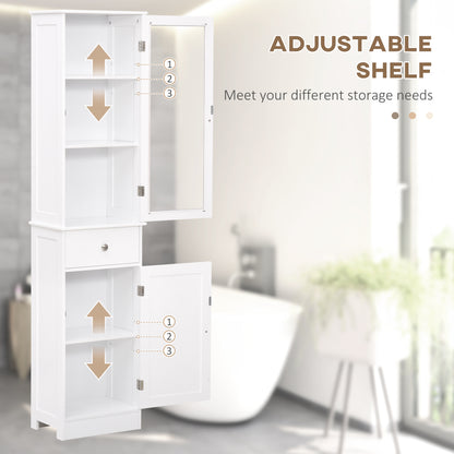 Slim Freestanding Bathroom Storage Cabinet – White