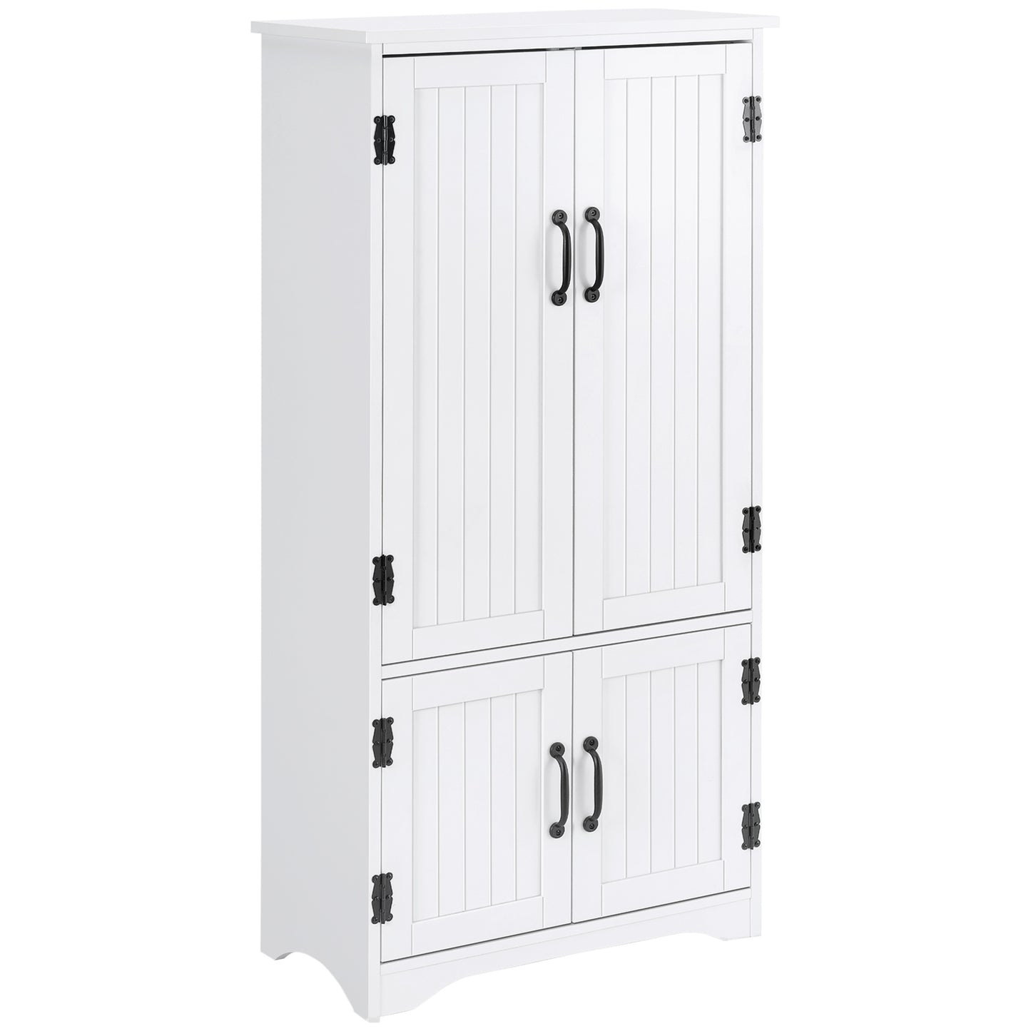Accent Floor Storage Cabinet, Kitchen Cupboard Sideboard with Adjustable Shelves and 2 Lower Doors, White