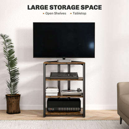 HiFi Stand, with Four Storage Shelves - Rustic Brown