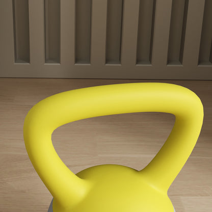 4KG Soft Kettlebell, Kettle Bell with Non-Slip Handle for Home Gym, Weight Lifting, Strength Training, Yellow/Grey