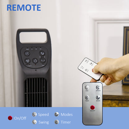 31" Oscillating Tower Fan with Remote Control, 4H Timer, 3 Speed 3 Modes
