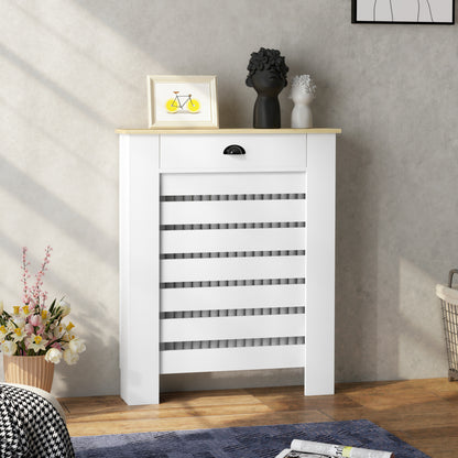 95.5H x 78Wcm Radiator Cover, with Drawer - White