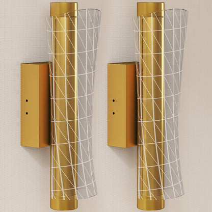 Led Wall Lamp 2 Pack, 9W Modern Indoor Geometric Mesh Wall Light
