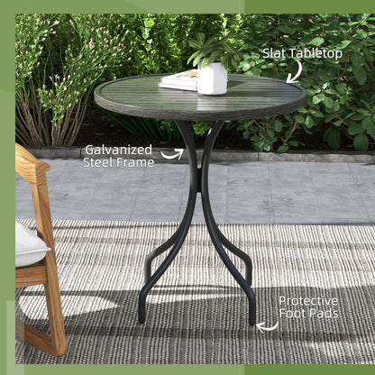 Φ66cm Galvanised Steel Garden Table - Grey