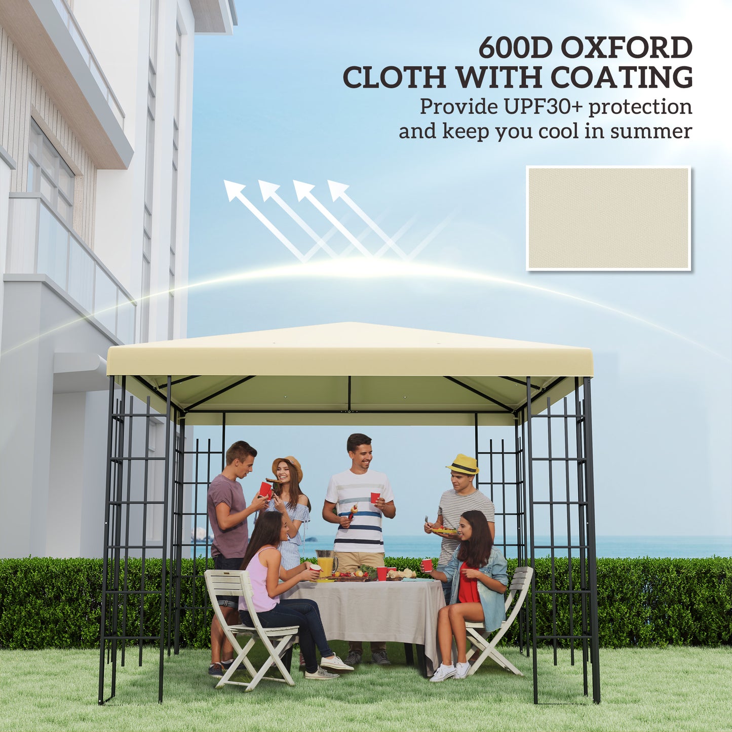 3 x 3(m) Gazebo Frame Replacement - Cream