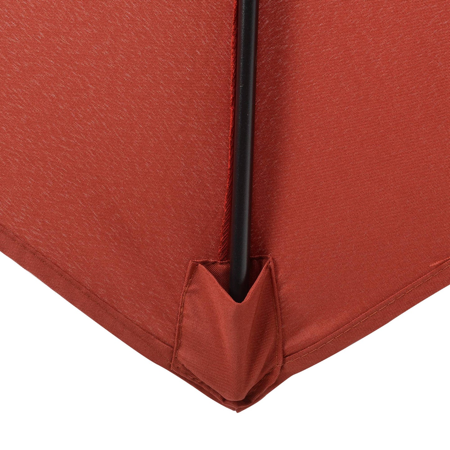 2m Garden Parasol Umbrella, Outdoor Sun Shade with 6 Sturdy Ribs for Balcony, Bench, Garden, Wine Red