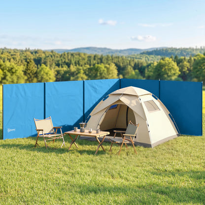 Camping Windbreak, Foldable Portable Wind Blocker w/ Carry Bag and Steel Poles, 780cm x 150cm