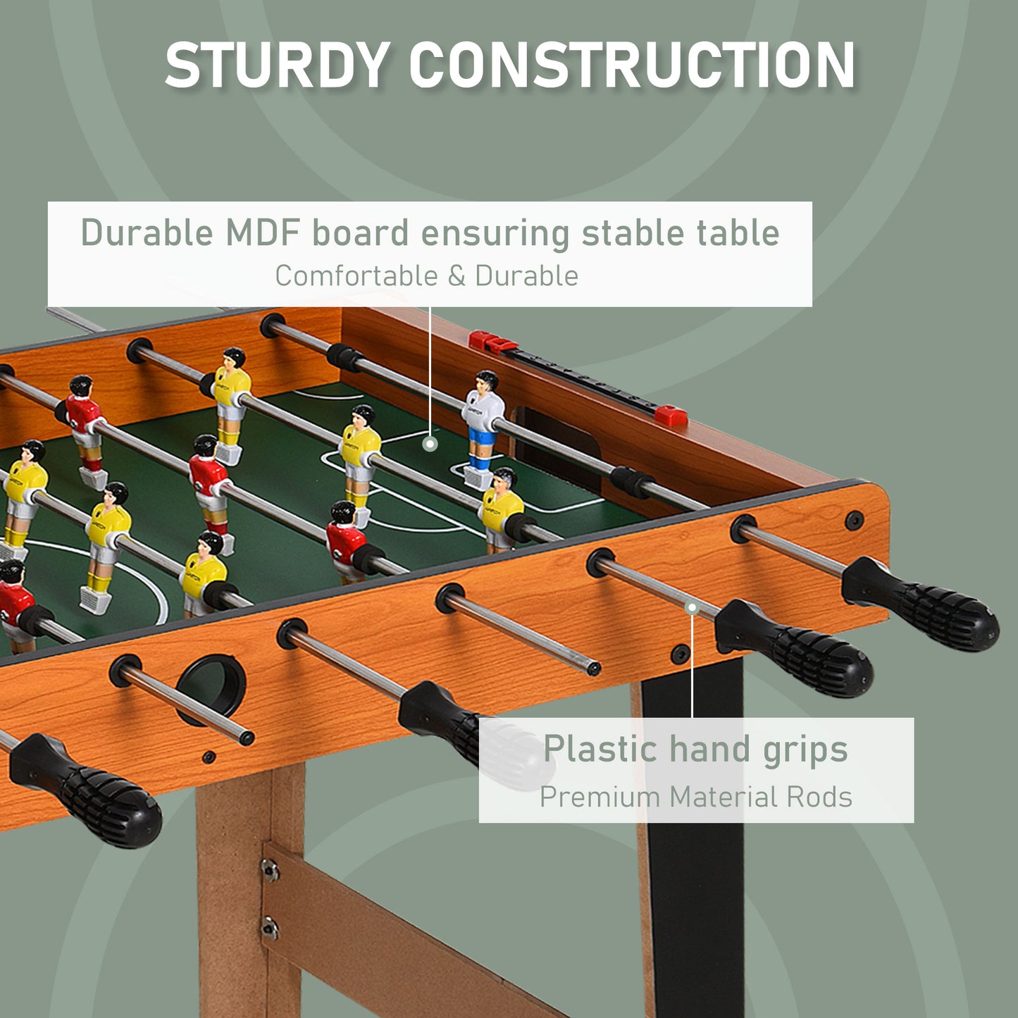 Football Table Heavy Duty 84.5cm for Arcades, Pub, Game Room, 8 Rods, 2 Foosballs