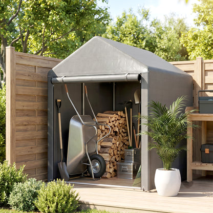 179 x 120cm Temporary Garden Shed, with Accessories - Light Grey
