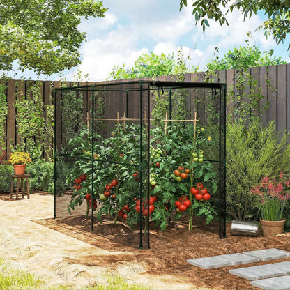 Fruit Cage Bird Netting, Brassica Cage Plant Protection Tent with Zipped Door, Anti Bird, Insects, Small Animals, Black