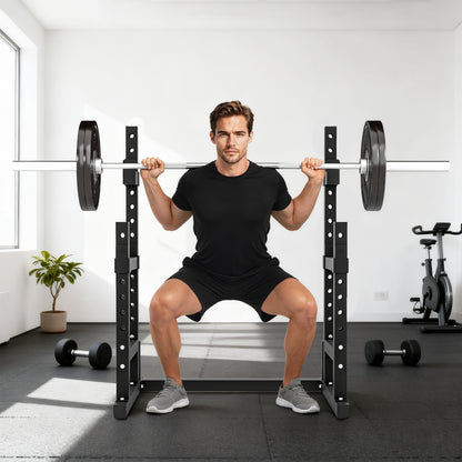 Adjustable Squat Rack with Plate Holders, 300 kg Load