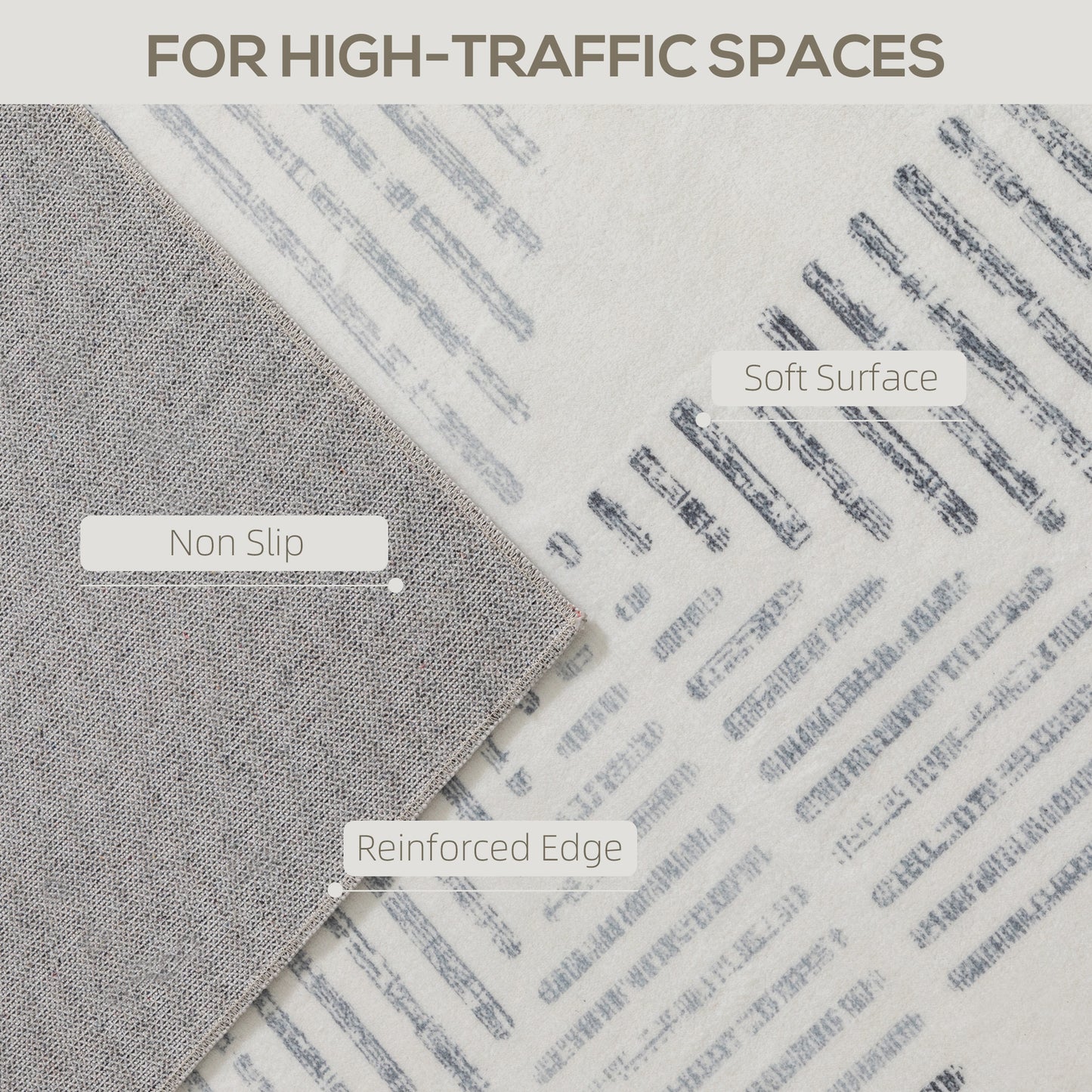 Modern Area Rug, Geometric Pattern Non-Slip Washable Rug, Soft Floor Carpet for Living Room, Bedroom, Dining Room