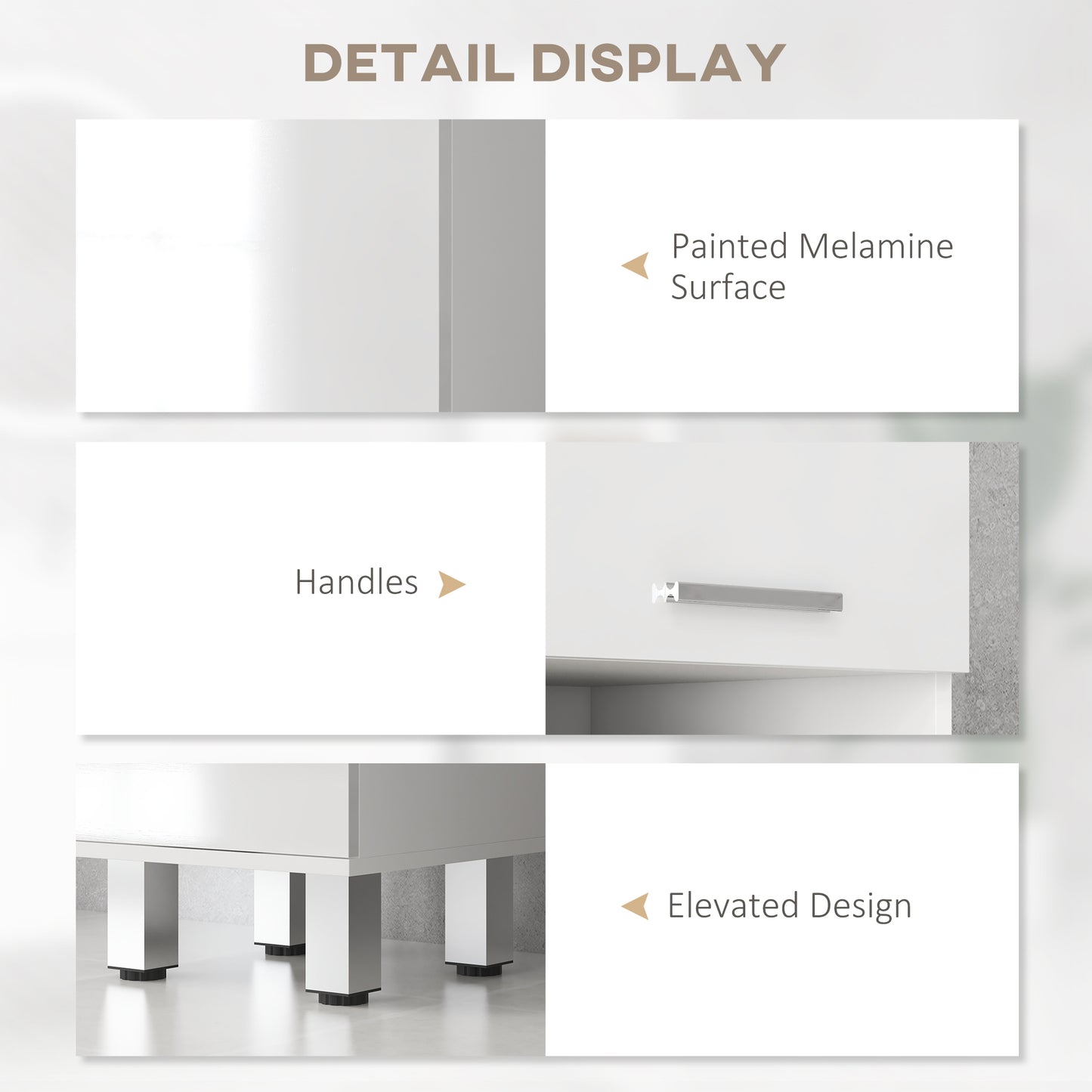 71" Tall Slim Bathroom Storage Cabinet, Narrow Cupboard with Drawer, Open Shelves, 2 Doors, White and High Gloss White