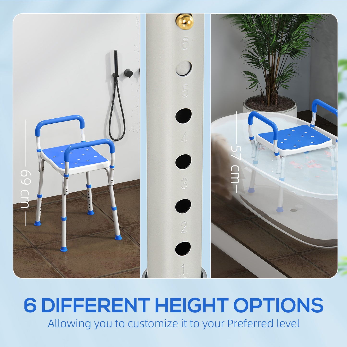 57-69cm Aluminium Frame Bath Seat